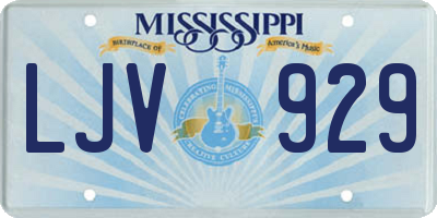 MS license plate LJV929