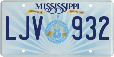 MS license plate LJV932