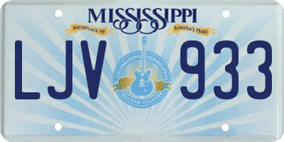 MS license plate LJV933