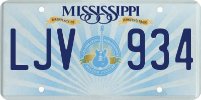 MS license plate LJV934