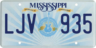 MS license plate LJV935