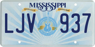 MS license plate LJV937