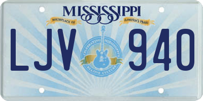 MS license plate LJV940
