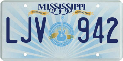 MS license plate LJV942