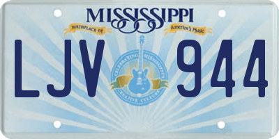 MS license plate LJV944