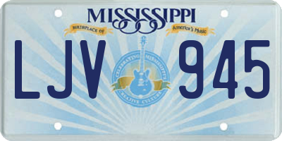 MS license plate LJV945