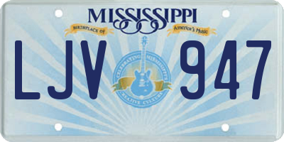 MS license plate LJV947