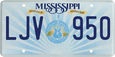 MS license plate LJV950