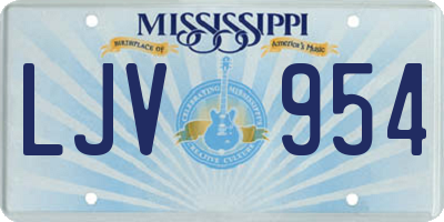 MS license plate LJV954