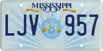 MS license plate LJV957