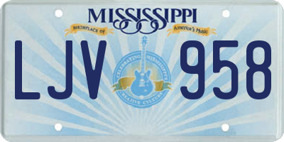 MS license plate LJV958