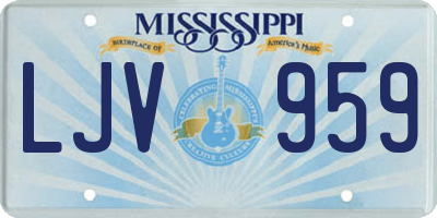 MS license plate LJV959