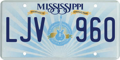 MS license plate LJV960
