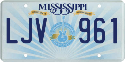 MS license plate LJV961