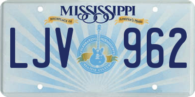 MS license plate LJV962