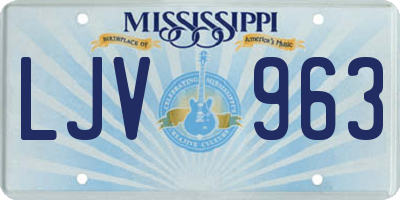 MS license plate LJV963