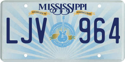 MS license plate LJV964