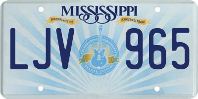 MS license plate LJV965