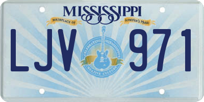 MS license plate LJV971