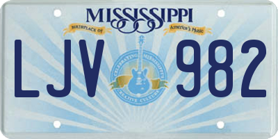 MS license plate LJV982