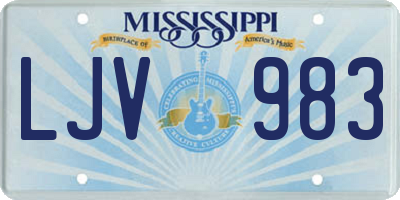 MS license plate LJV983