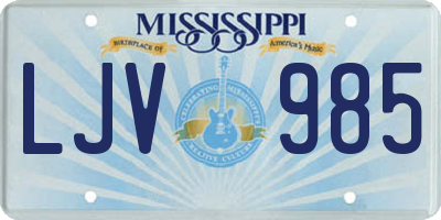 MS license plate LJV985