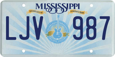 MS license plate LJV987