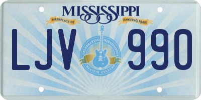 MS license plate LJV990