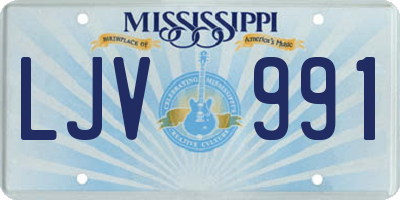MS license plate LJV991
