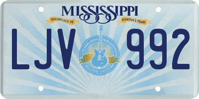 MS license plate LJV992
