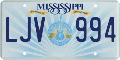 MS license plate LJV994