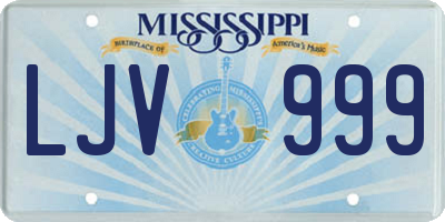 MS license plate LJV999
