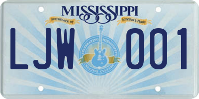 MS license plate LJW001