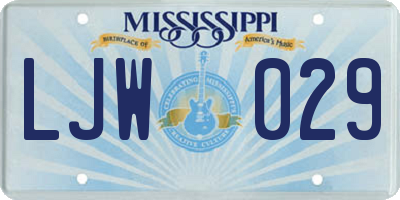 MS license plate LJW029