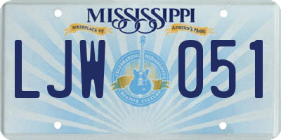 MS license plate LJW051
