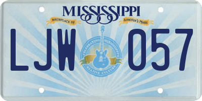 MS license plate LJW057