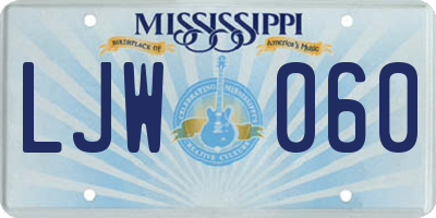MS license plate LJW060