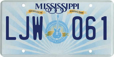 MS license plate LJW061