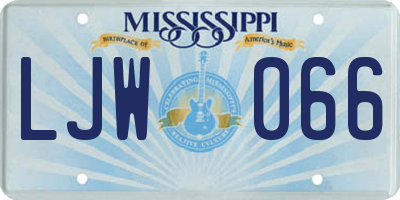 MS license plate LJW066