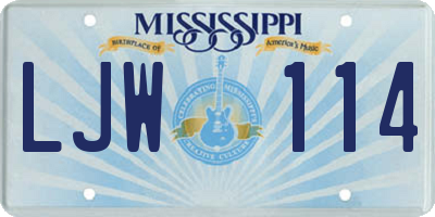 MS license plate LJW114