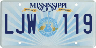 MS license plate LJW119