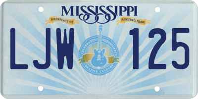 MS license plate LJW125