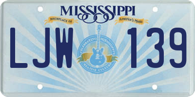 MS license plate LJW139