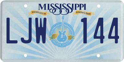 MS license plate LJW144