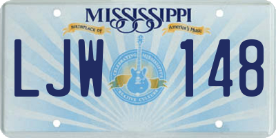 MS license plate LJW148