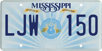 MS license plate LJW150