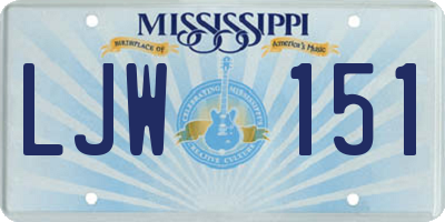 MS license plate LJW151