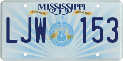 MS license plate LJW153