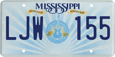 MS license plate LJW155