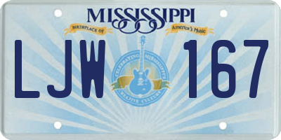 MS license plate LJW167